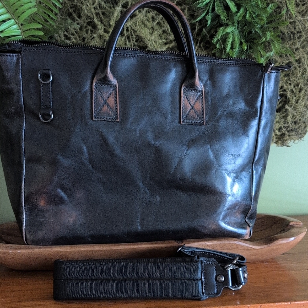 Distressed Campomaggi Italian Leather Tote Bad W/ Strap